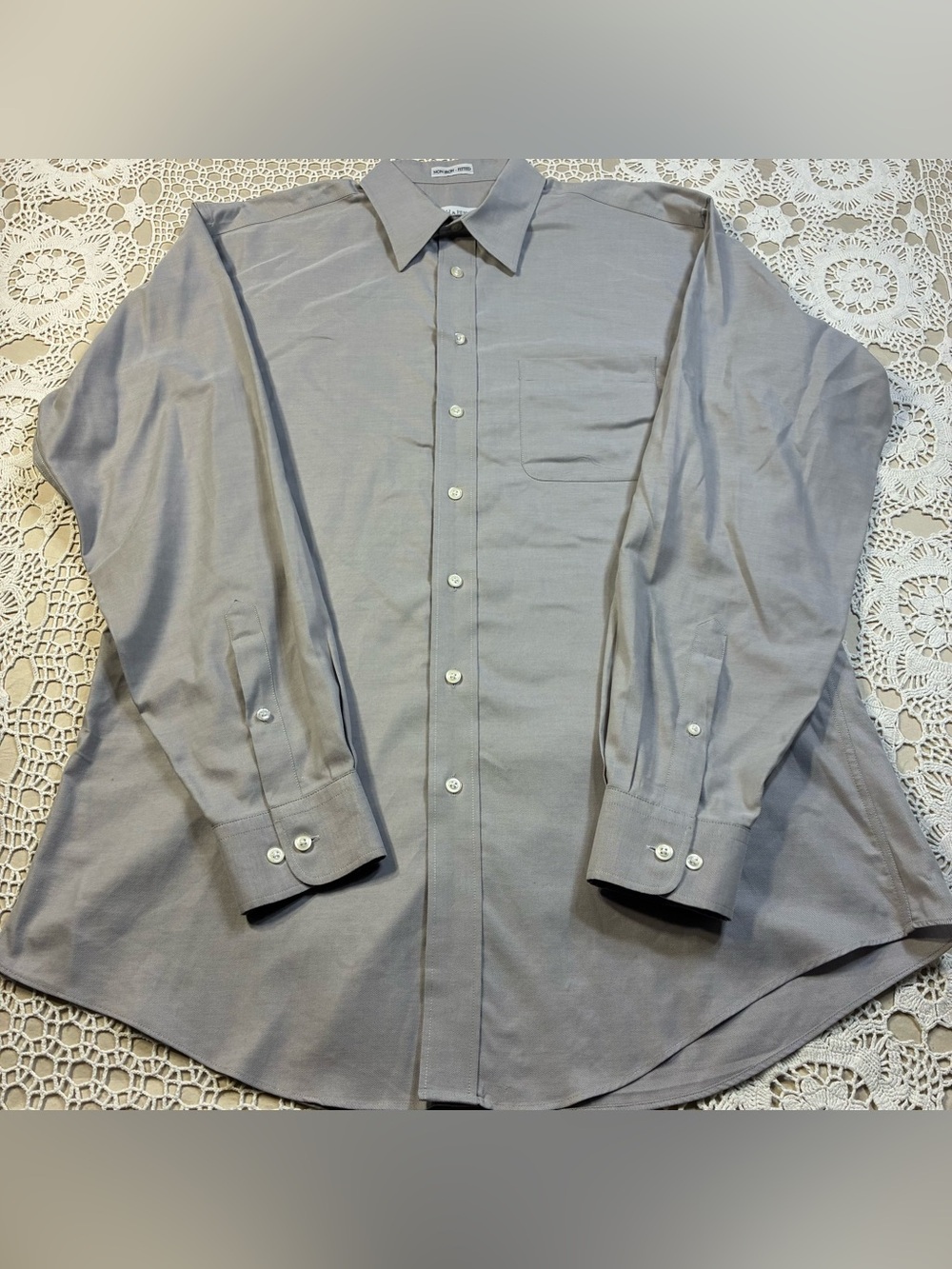 Joseph & Feiss Men’s 17 36/37 Gray Non-Iron Fitted Dress Shirt 100% Cotton